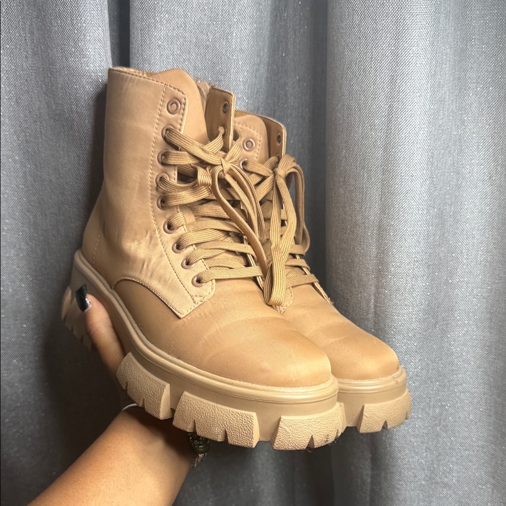 Steve Madden Tan Combat Boots